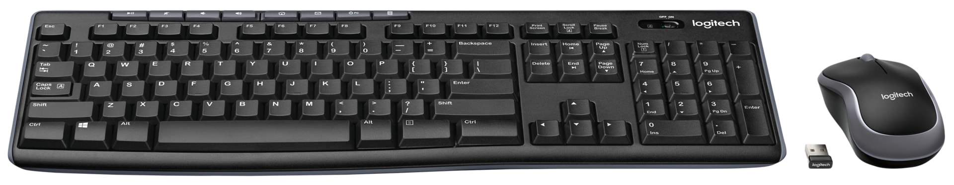 Logitech MK270 Wireless Keyboard and Mouse Combo for Windows, 2.4 GHz Wirel