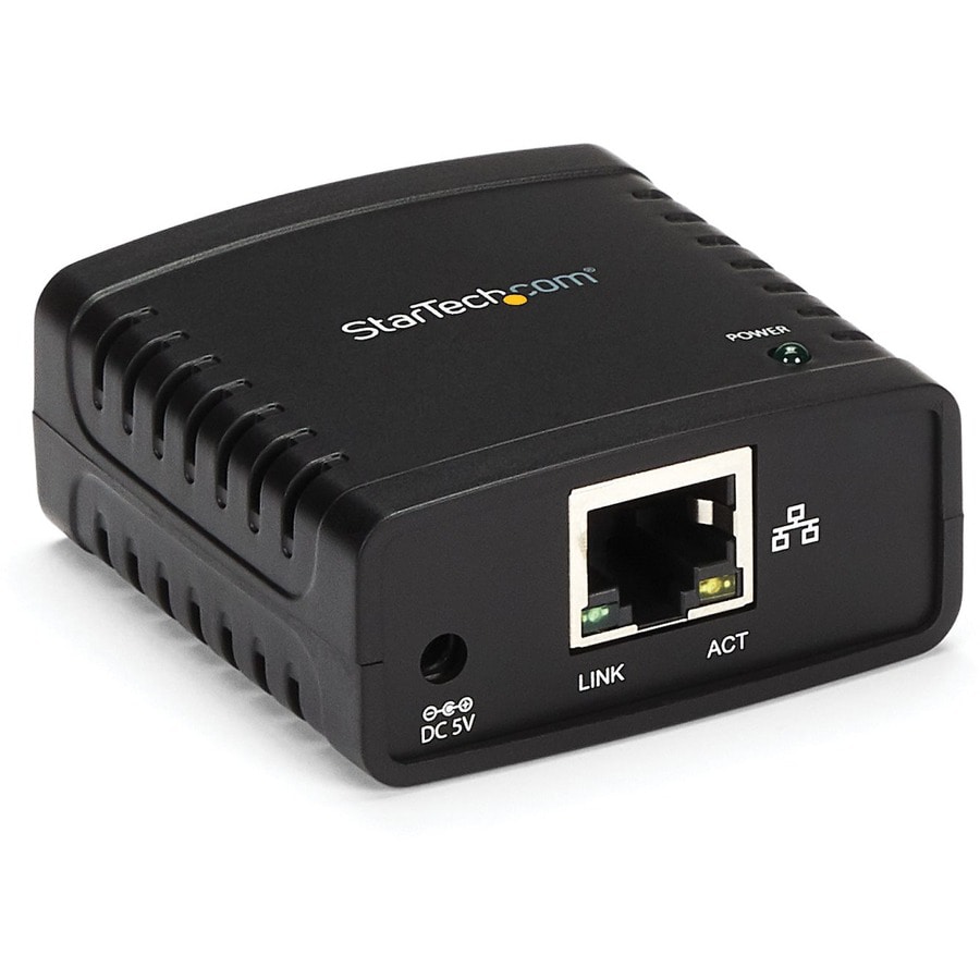 StarTech.com 10/100Mbps Ethernet to USB 2.0 Network LPR Print Server - USB