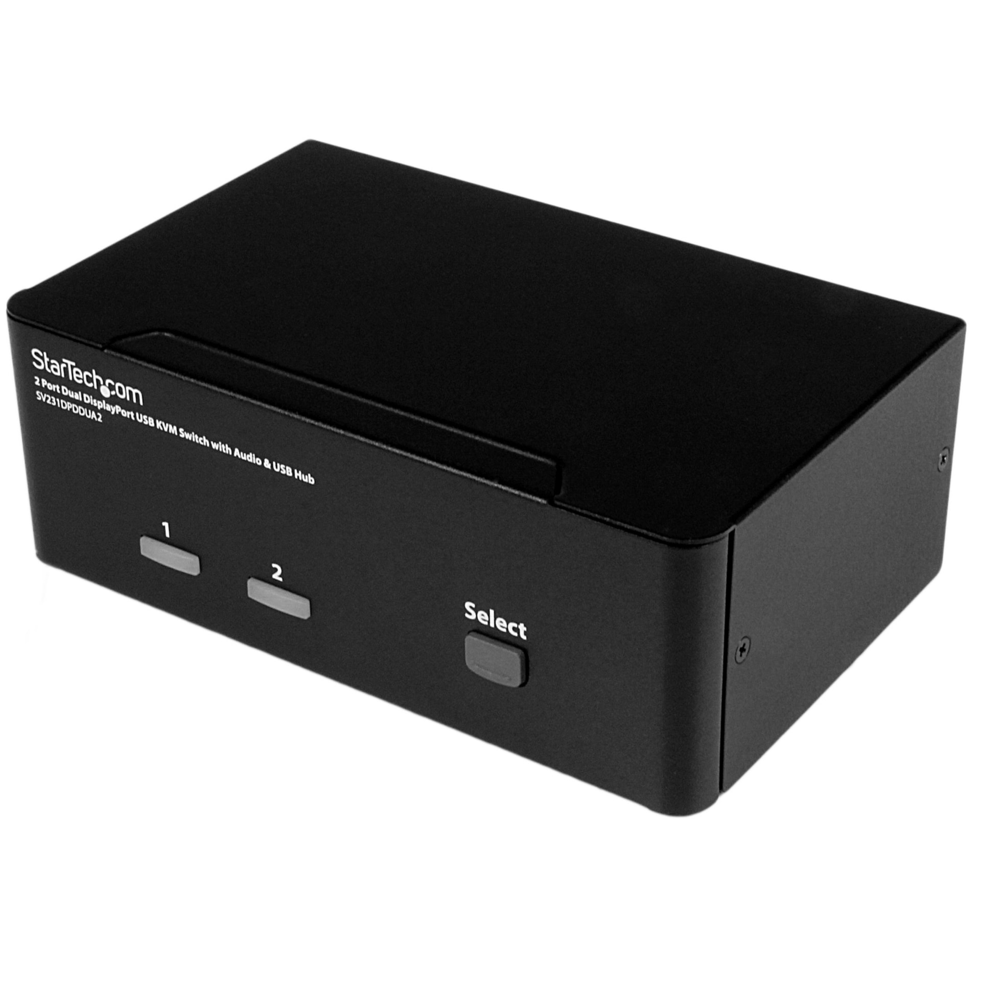 StarTech.com 2-Port DisplayPort KVM Switch - Dual-Monitor - 4K 60 - with Au