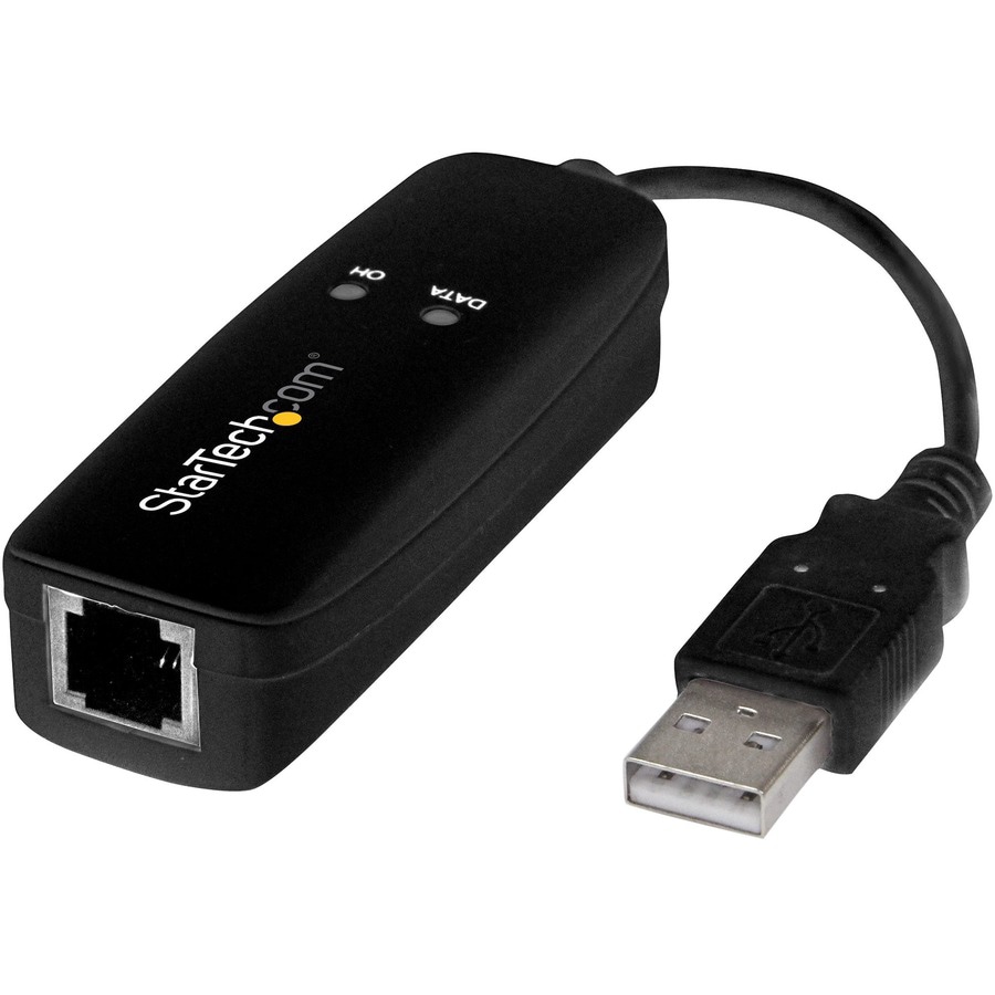 StarTech.com USB 2.0 Fax Modem 56K V.92, External Dial Up Adapter, RJ11 Don