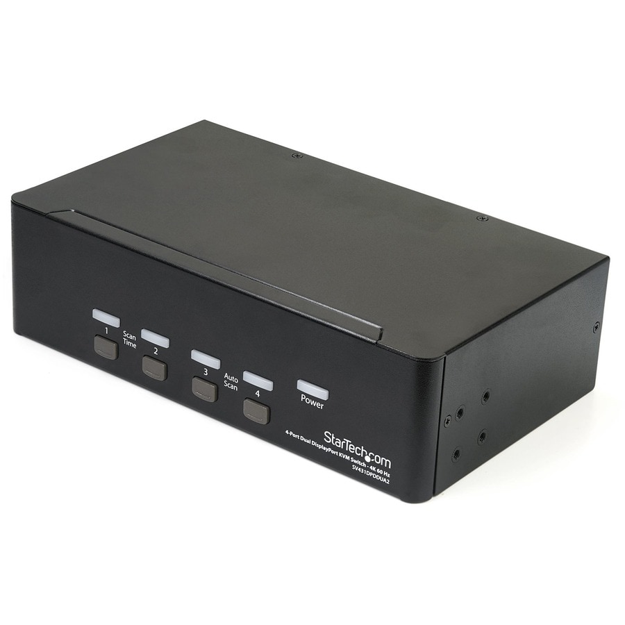 StarTech.com DisplayPort KVM - 4 port - 4K 60Hz - Dual Monitor KVM - Displa