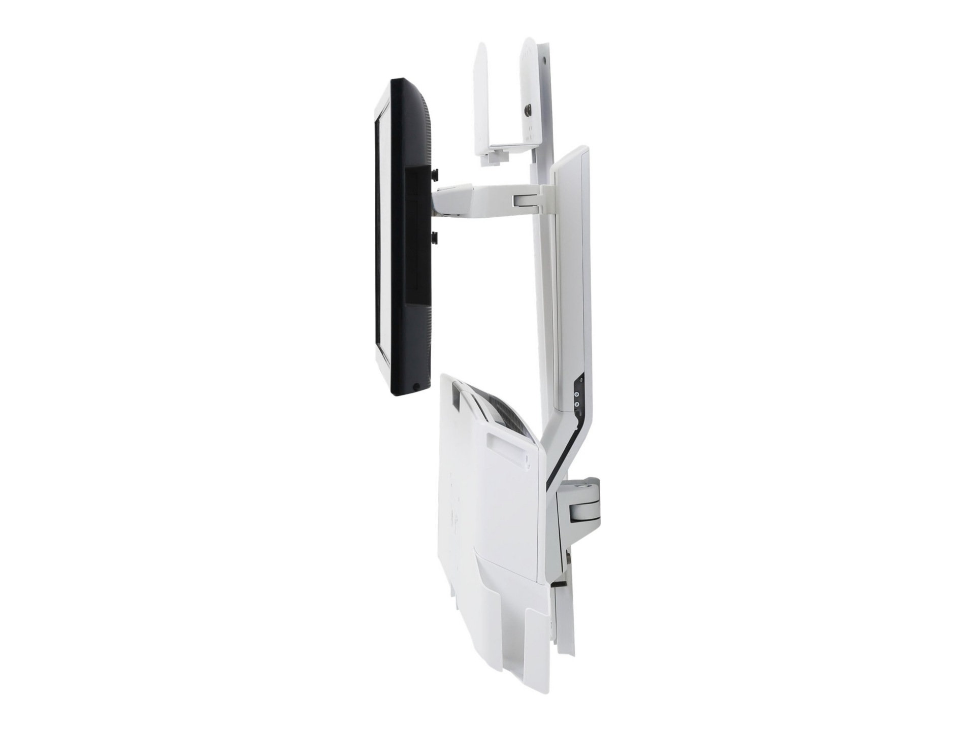Ergotron SV Combo System With Worksurface & Pan - Small CPU Holder - White