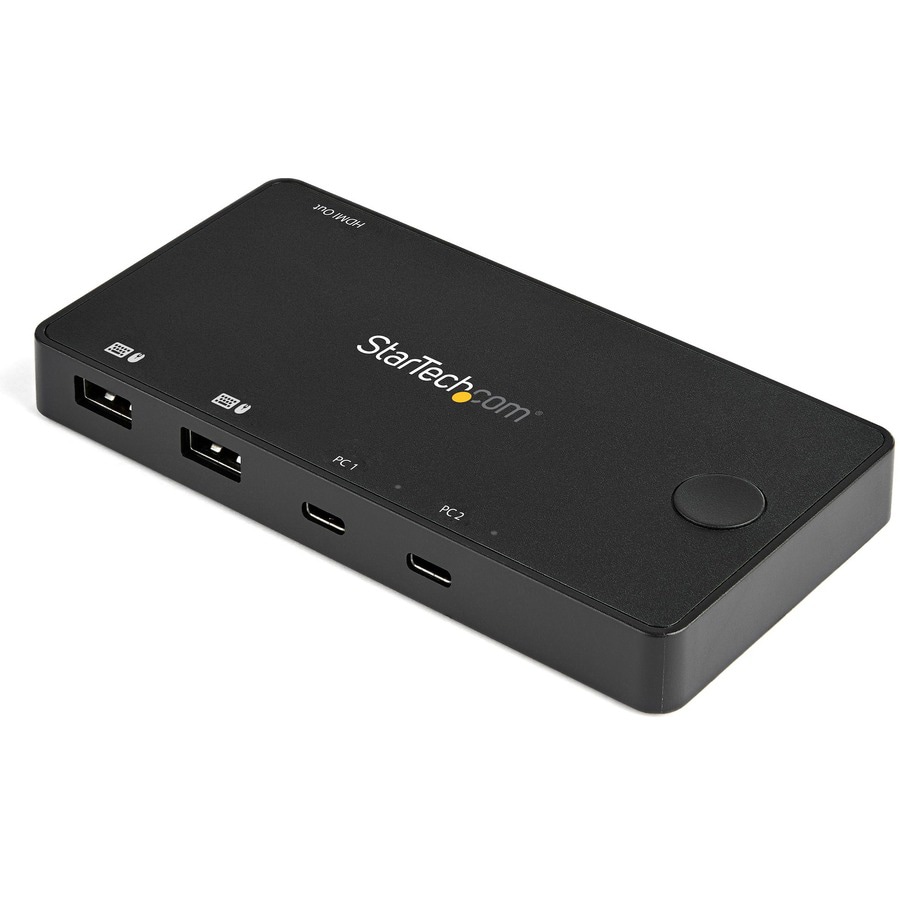 StarTech.com 2 Port USB C KVM Switch, 4K 60Hz HDMI, Compact UHD Desktop KVM