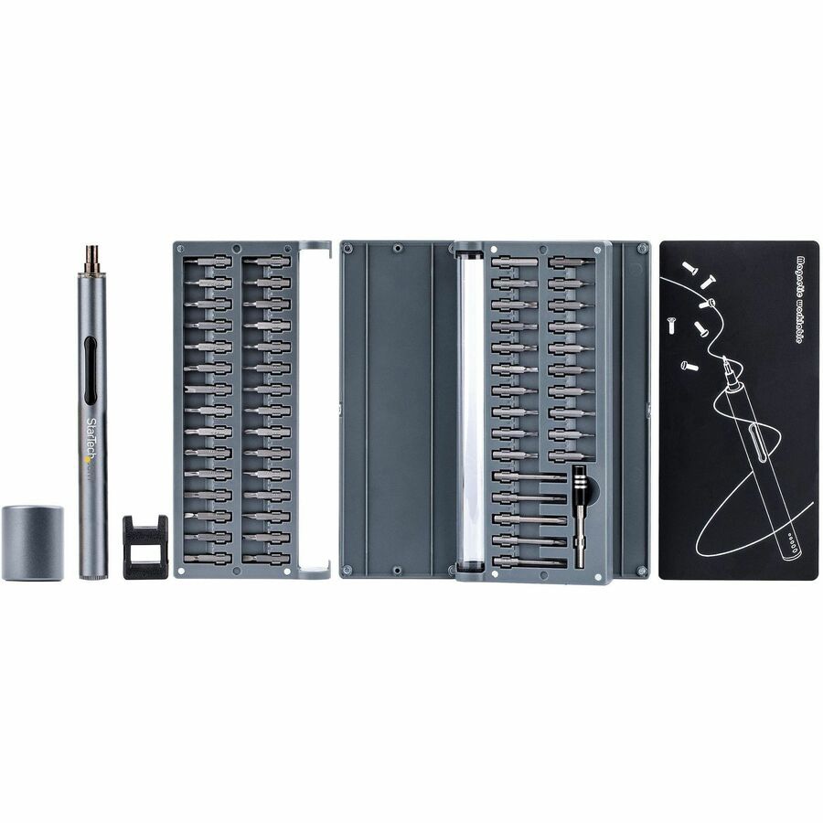StarTech.com 55-Bit Electric Precision Screwdriver Set, Portable/Mini Batte