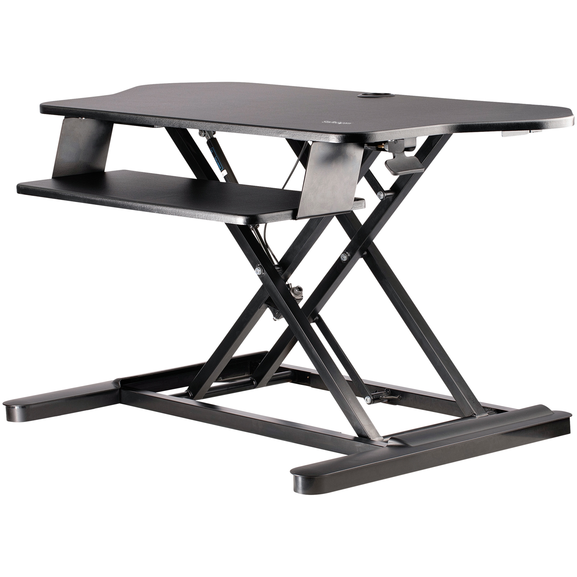 StarTech.com Corner Sit Stand Desk Converter, Keyboard Tray, 35"x21" Surfac