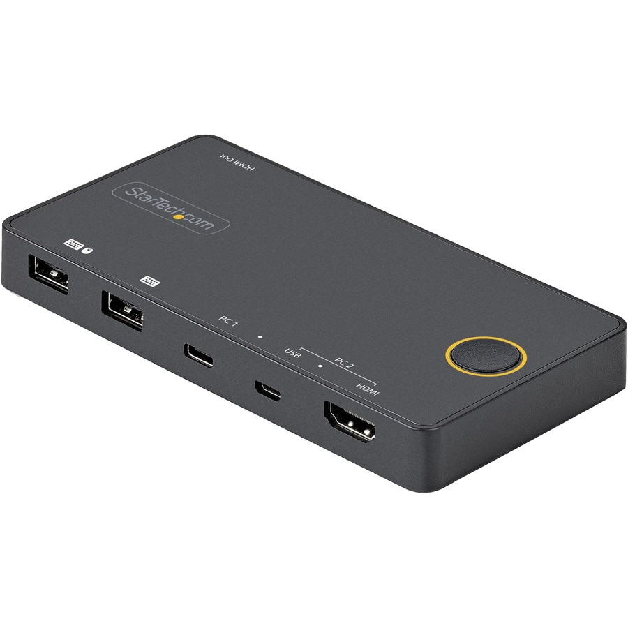 StarTech.com 2 Port Hybrid USB-A + HDMI & USB-C KVM Switch, Single 4K 60Hz